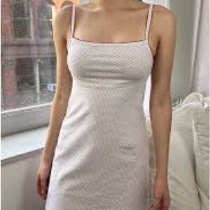 Brandy Melville White and Red Polka Dot dress Rebbekah